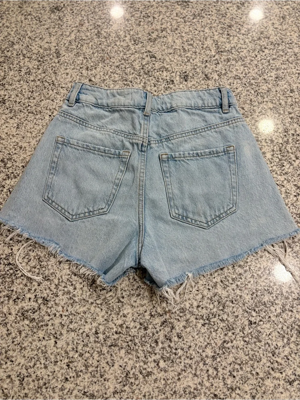 Garage Light Blue Distressed Denim Shorts